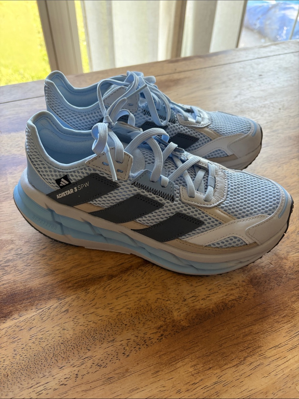 adidas Women's Light Blue and Dark Navy Adistar SPW Running Sneakers